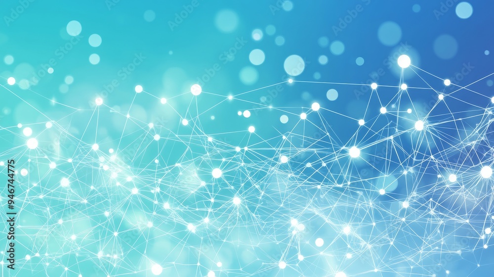 Poster digital technology and data visualization background with abstract blue blue network. ideal for busi