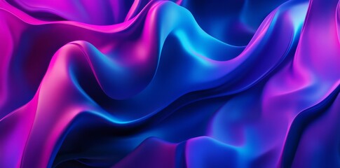 Fototapeta premium Purple iridescent shiny wave abstract 3D background with a transparent purple wave on a black background