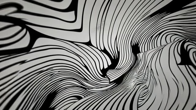 Minimalist Monochrome Motion Animation with Abstract Lines