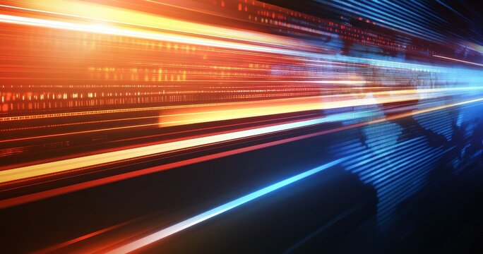 A 3D render of a modern news studio space with a world map on a flat screen for general news purposes