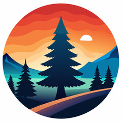 Fototapeta premium vector illustration of a winter landscape