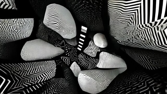 Retro Monochrome Graphic Shapes in Motion