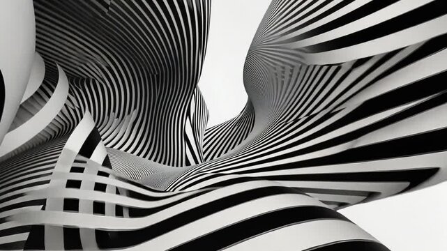 Retro Monochrome Graphic Stripes in Motion Design