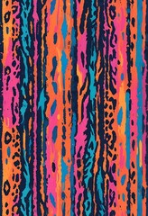 Animal Pattern Safari Jungle Wild Print Background Colorful Graphic Design