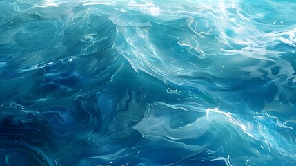 Beautiful flowing surface sea or ocean in painting style