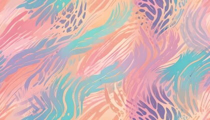 Animal Pattern Safari Jungle Wild Print Background Colorful Graphic Design