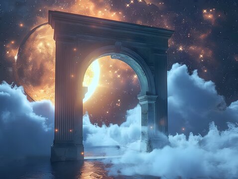 Beautiful portal with copy space for goals and predicate
