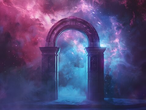 Beautiful portal with copy space for goals and predicate