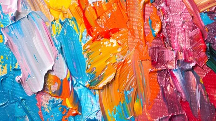 Fototapeta premium Close Up of abstract rough colorful multicolored art painting