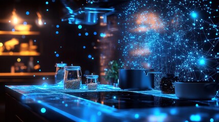 Futuristic Kitchen with Smart Technology