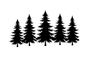 Obraz premium set of christmas trees