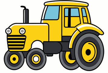 Yellow tractor stock illustration