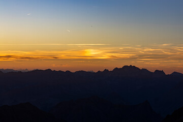 Sunset Over Mountains