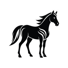 Obraz premium Wild Spirit, Horse Silhouette Vector Illustration