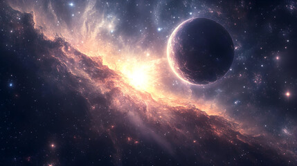 Fantasy Galaxy Background in Realistic Style Captivating Cosmic Imag