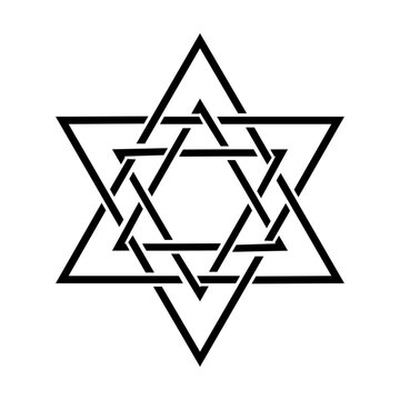 seal of solomon star of david for icon symbol logo design isolated on white background. vector illustration