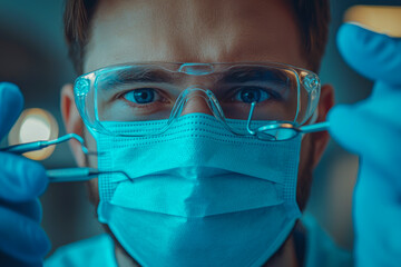 "Cheerful Dentist Ready to Examine Patient's Oral Health in Clinic Setting"