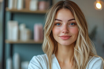 Radiant Beauty: Young Cosmetologist Captures Skincare Essence