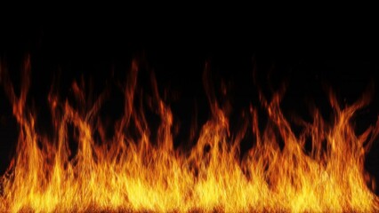 Abstract Fire Flames on Black Background