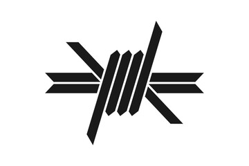 Fototapeta premium Barbed Wire Vector Sign