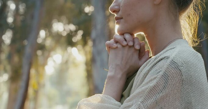 Woman feel grateful and thankful