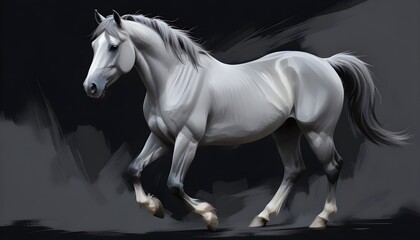 Fototapeta premium Colorful Horse Portrait Painting Beautiful Horses Animal Background Graphic Design