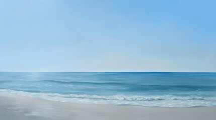 Obraz premium Ocean coast oil painting impressionism twilight peaceful