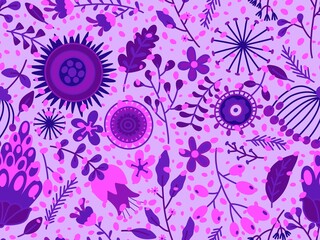 Simple floral seamless pattern with flowers for fabrics and cards and linens