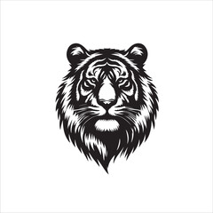 Silhouette of a Tiger head