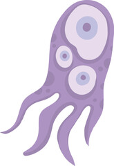 Cartoon bacteria mascot. Virus character, bacterias with funny face. Color microbe and disease virus isolated vector illustration. Monster creature organism, bacteria and microbe
