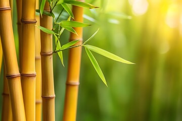 Tall and slender bamboo stalks
