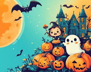 Fototapeta premium Free Halloween concept background wallpaper poster with copy space