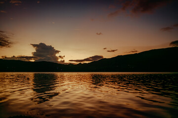 sunset over the lake