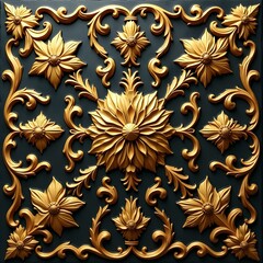 Ornate golden floral pattern