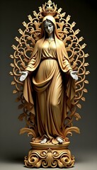 Obraz premium Ornate golden statue of the Virgin Mary