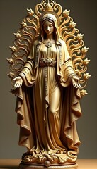 Obraz premium Ornate golden statue of the Virgin Mary