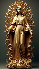 Obraz premium Ornate golden statue of the Virgin Mary