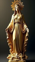 Obraz premium Ornate golden statue of the Virgin Mary