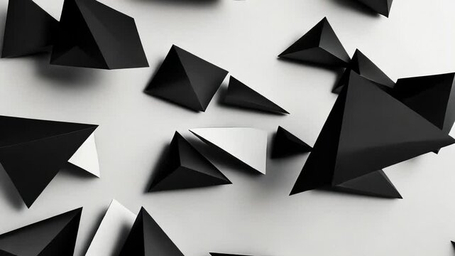 Minimalist Monochrome Motion Design with Triangle Shapes