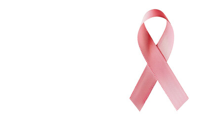 Breast cancer awareness, pink ribbon isolated on white background