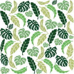 seamless pattern with green leaves