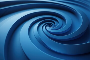 Fototapeta premium abstract blue background, modern minimal wallpaper with spiral line, geometrical helix shape