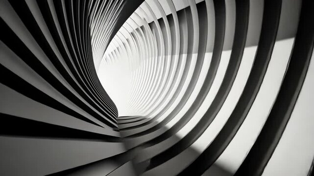 Aesthetic Monochrome Tunnel with Graphic Motion Animation