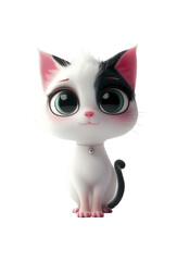 Adorable cute kitty cat illustration isolated on white background. Cartoon character.