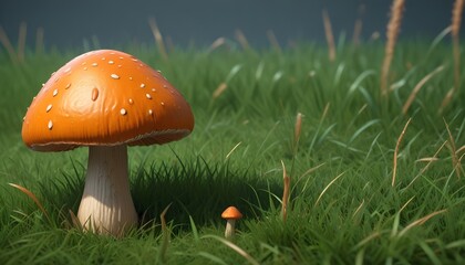 Colorful Mushroom Digital Painting Beautiful Fantasy Forest Background Graphic Design