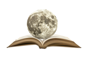 Moon on Open Book