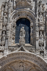 Jeronimos Monastery or Hieronymites Monastery (Mosteiro dos Jeronimos, 1601) - a monastery of Order of Saint Jerome in parish of Belem. UNESCO World Heritage Site. Lisbon, Portugal. 