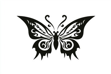 Ornamental Butterfly Silhouette