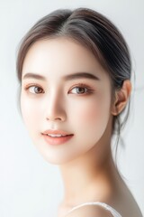 Naklejka premium Portrait of a beautiful young woman of half