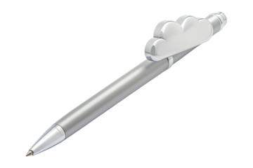 Silver pen with cloud-shaped top